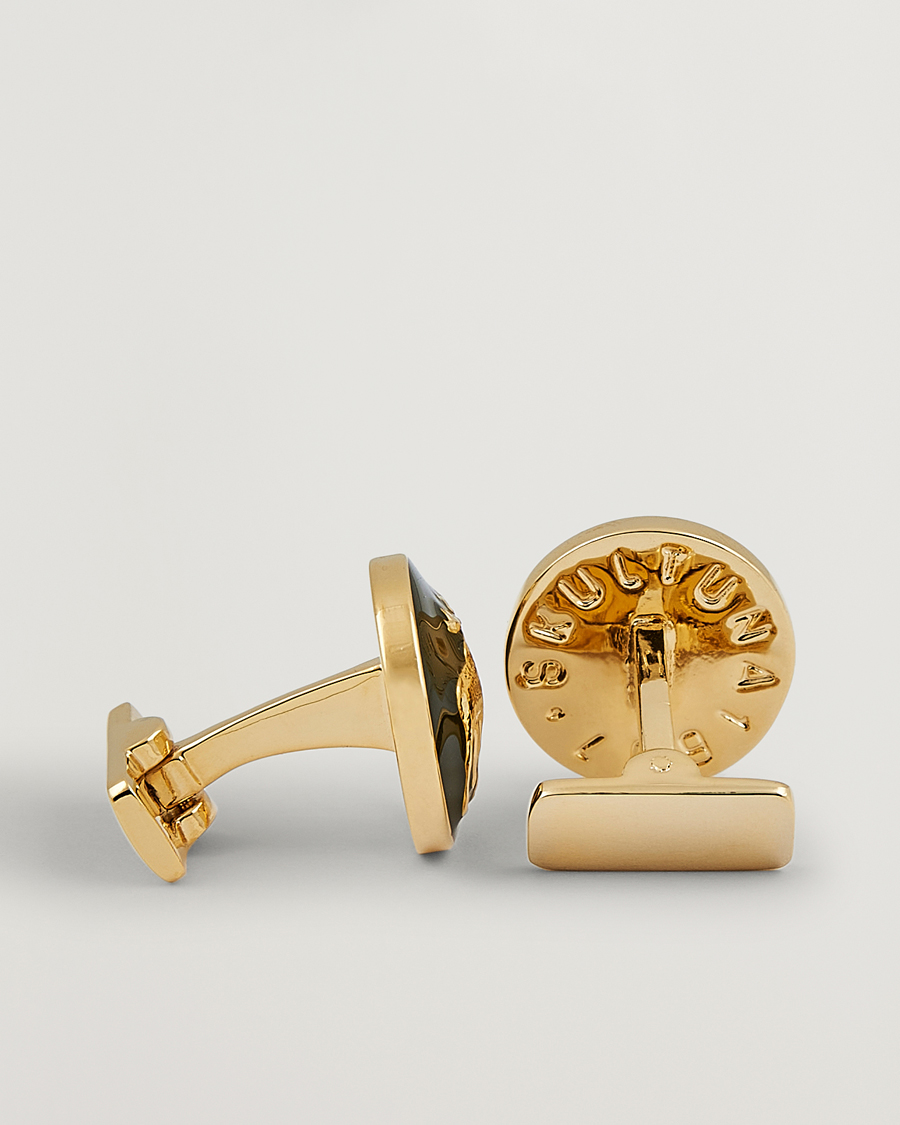 Herr | Skultuna Cuff Links Hunter The Moose Gold/Green | Skultuna | Cuff Links Hunter The Moose Gold/Green