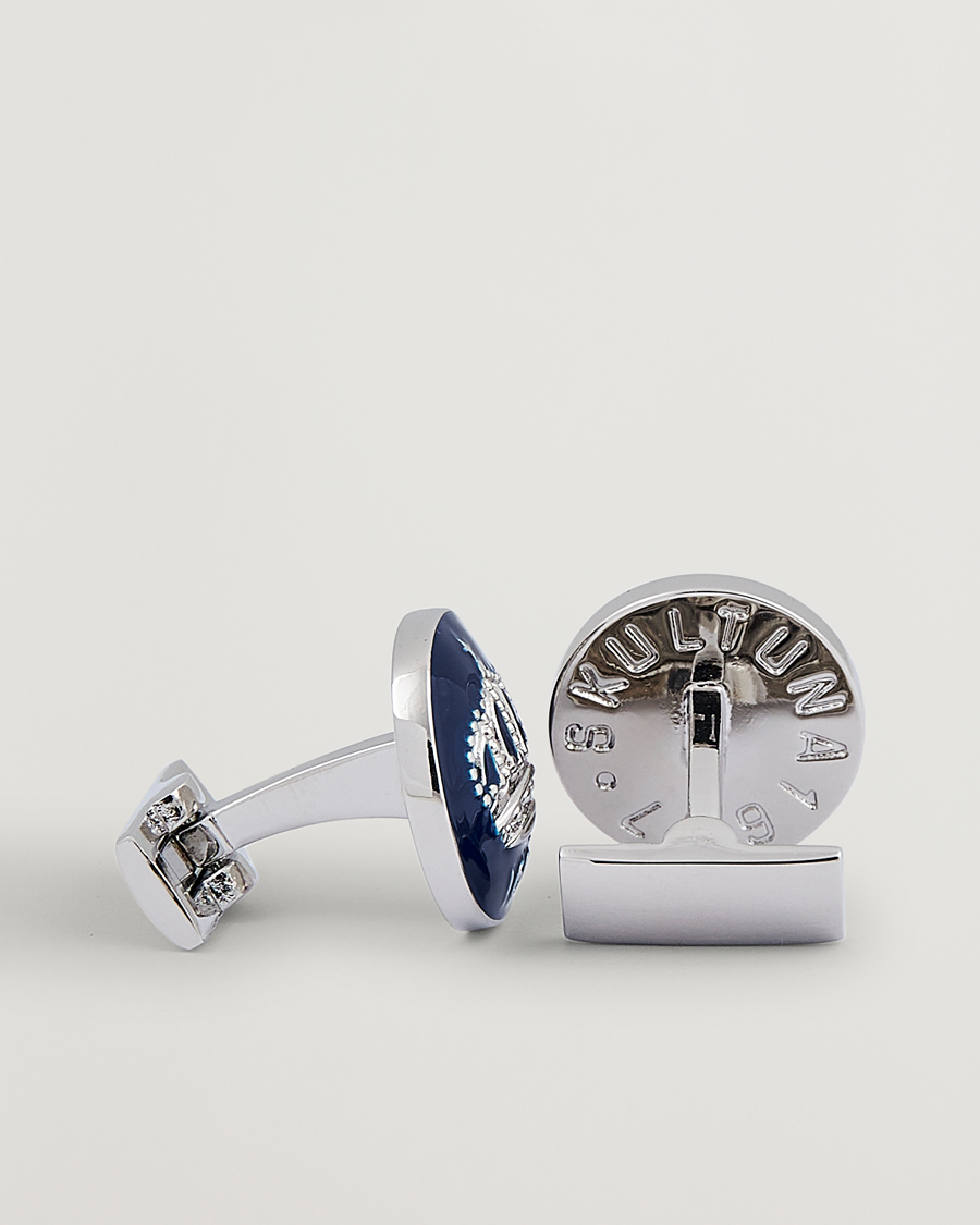 Herr | Accessoarer | Skultuna | Cuff Links The Crown Silver/Royal Blue