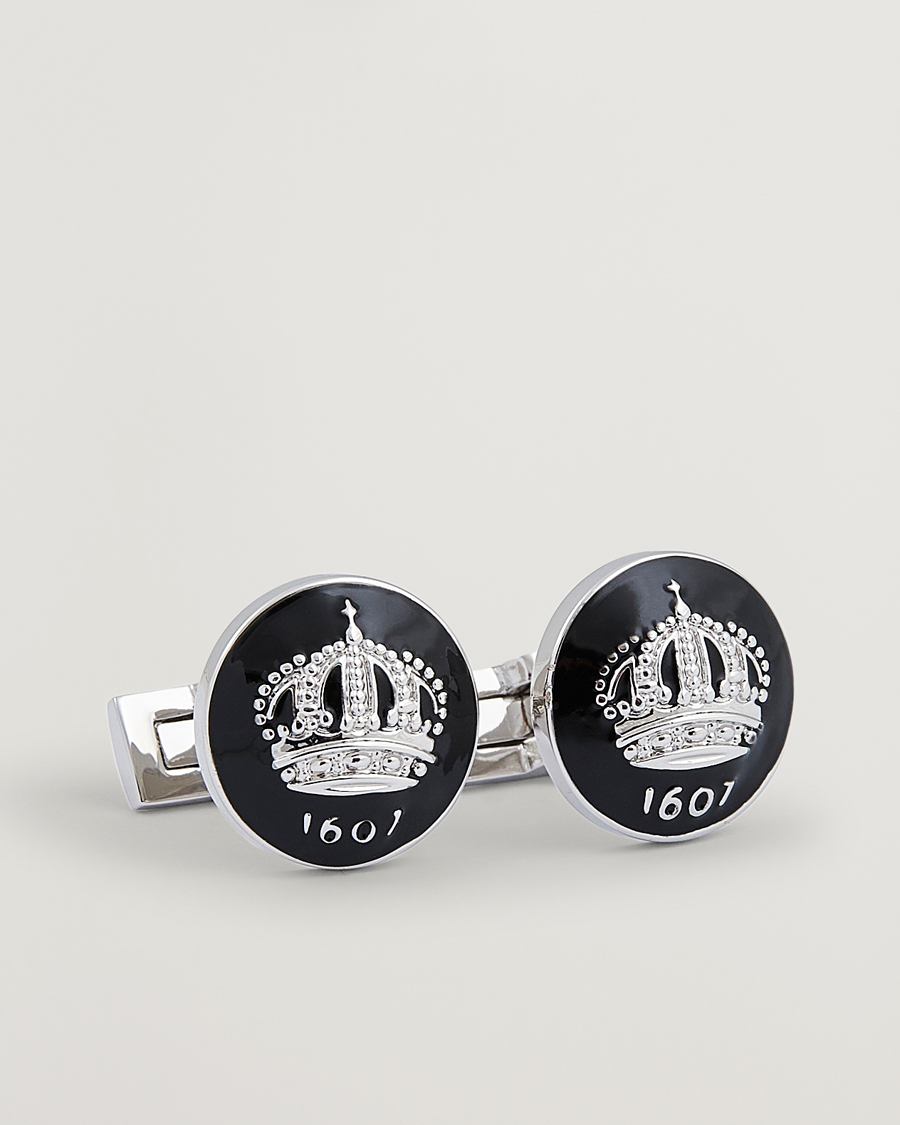 Herr | Skultuna Cuff Links The Crown Silver/Baroque Black | Skultuna | Cuff Links The Crown Silver/Baroque Black