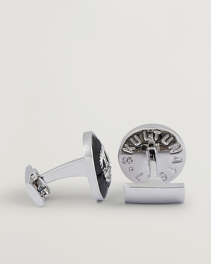 Herr | Skultuna Cuff Links The Crown Silver/Baroque Black | Skultuna | Cuff Links The Crown Silver/Baroque Black