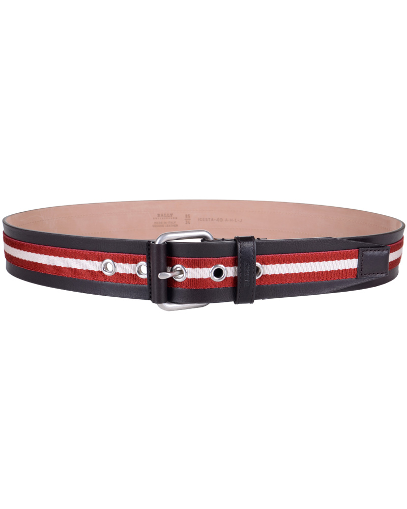 Herr | BALLY Icesta-40 Belt 4 cm Red/White | Bally | Icesta-40 Belt 4 cm Red/White