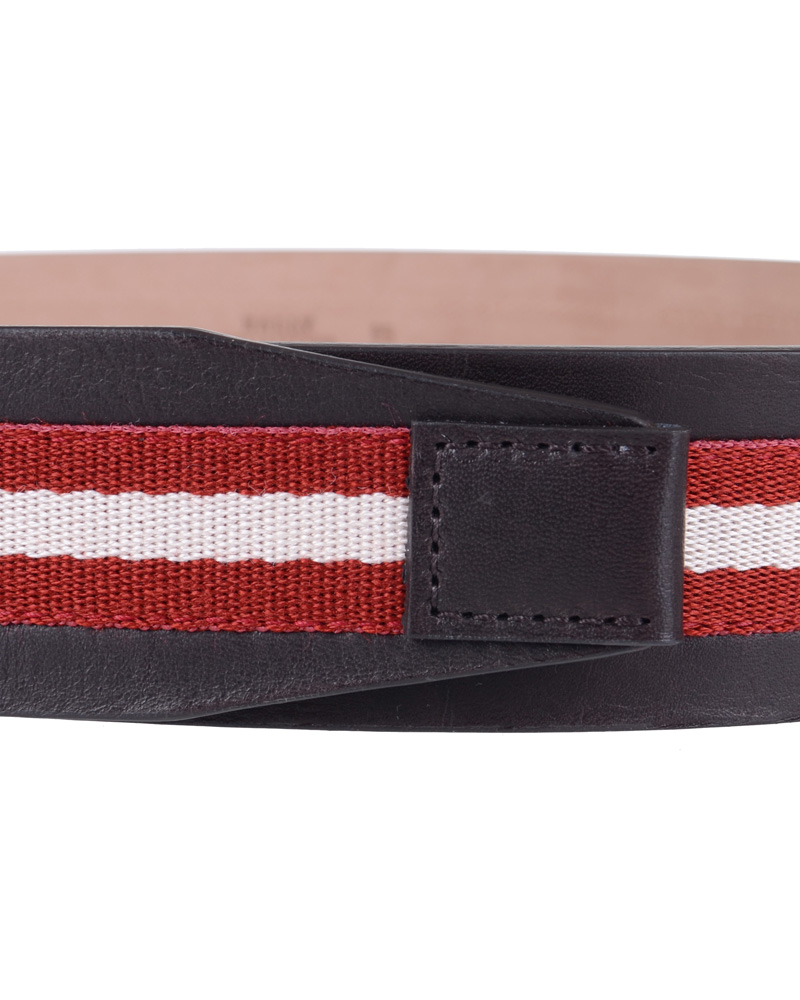 Herr | BALLY Icesta-40 Belt 4 cm Red/White | Bally | Icesta-40 Belt 4 cm Red/White
