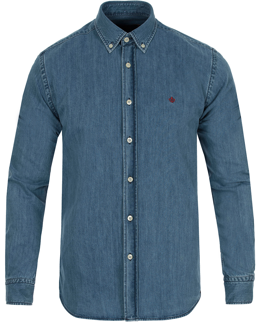 Herr | Skjortor | Morris | Cary Grant Denim Shirt Light Blue