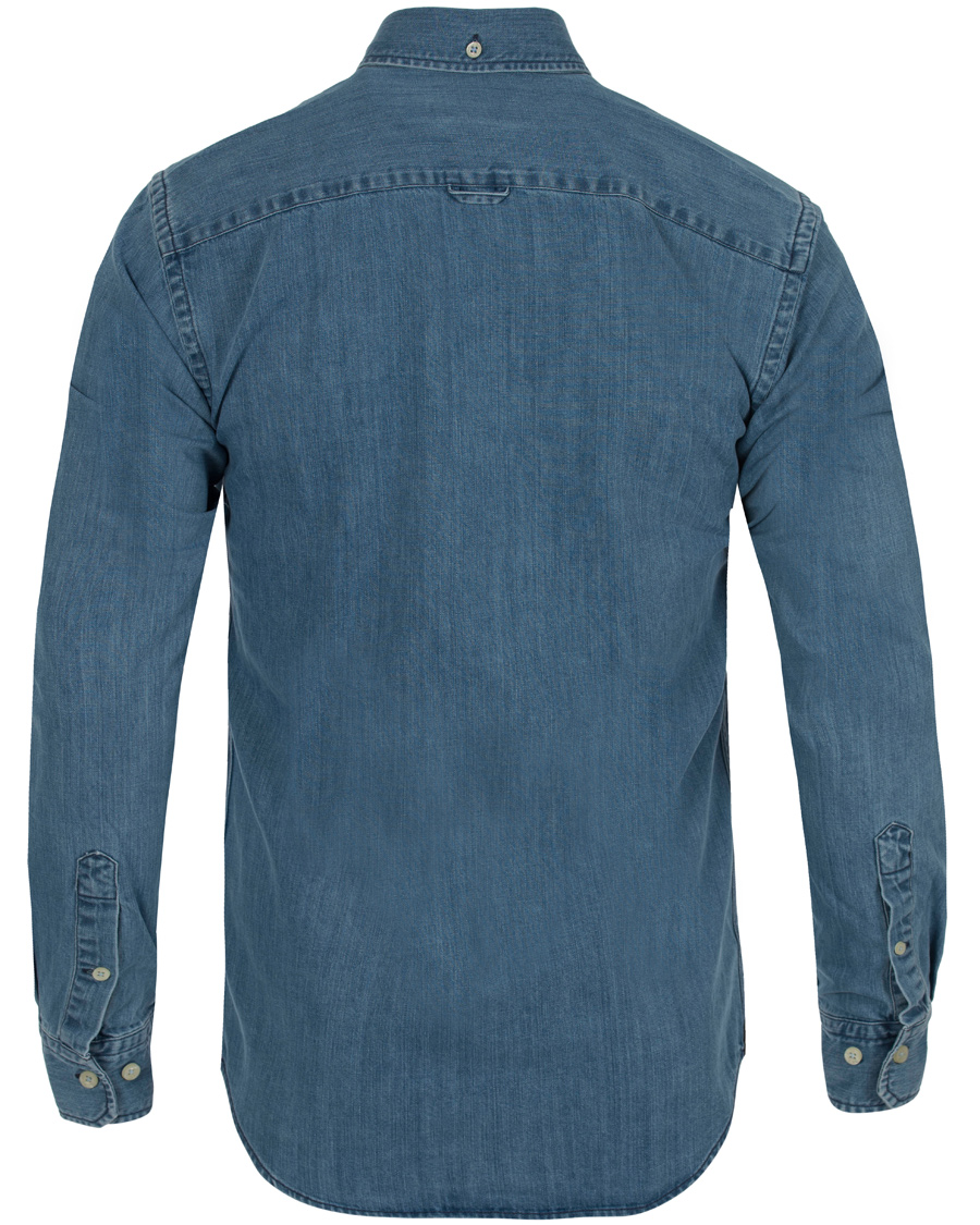 Herr | Skjortor | Morris | Cary Grant Denim Shirt Light Blue