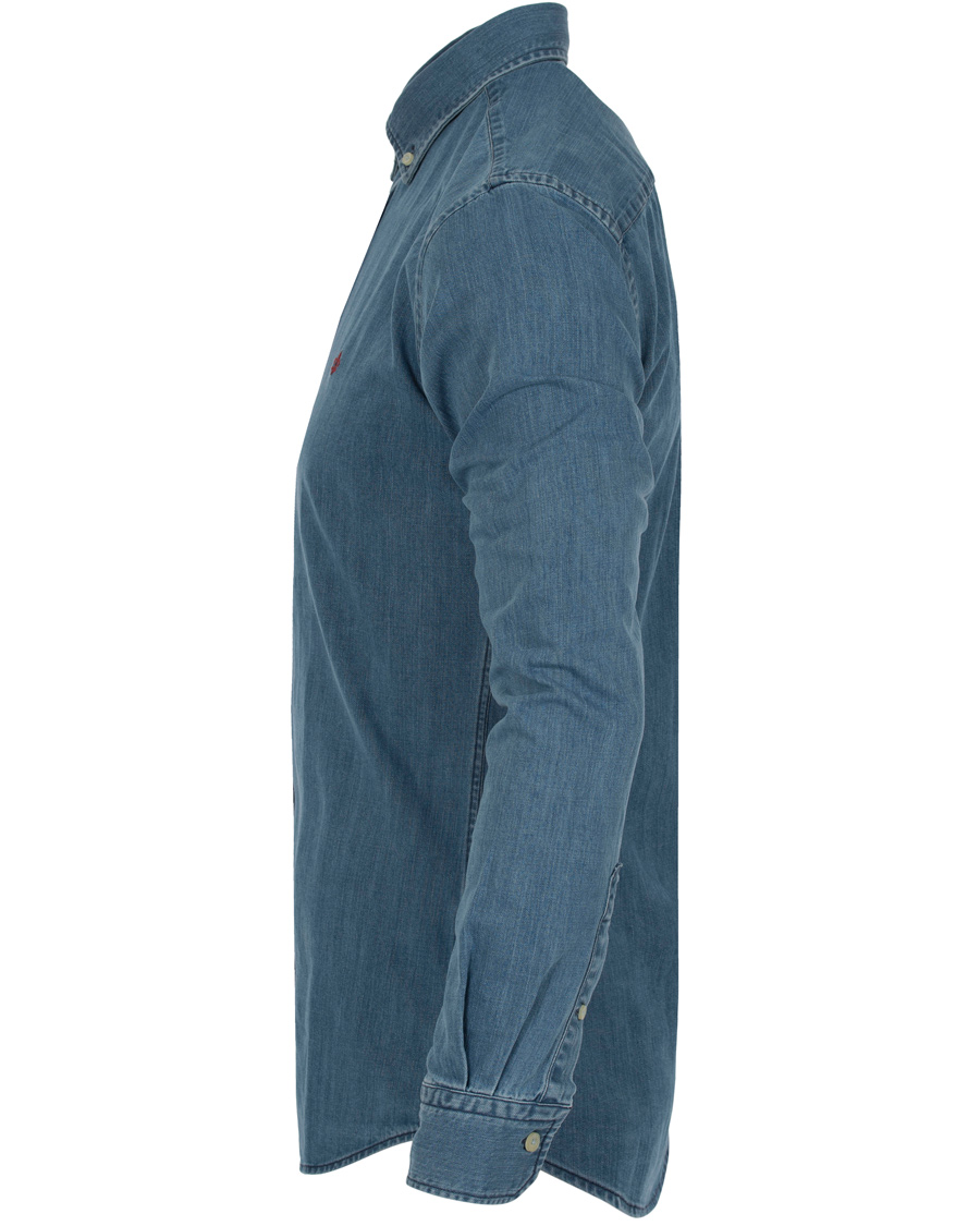Herr | Skjortor | Morris | Cary Grant Denim Shirt Light Blue