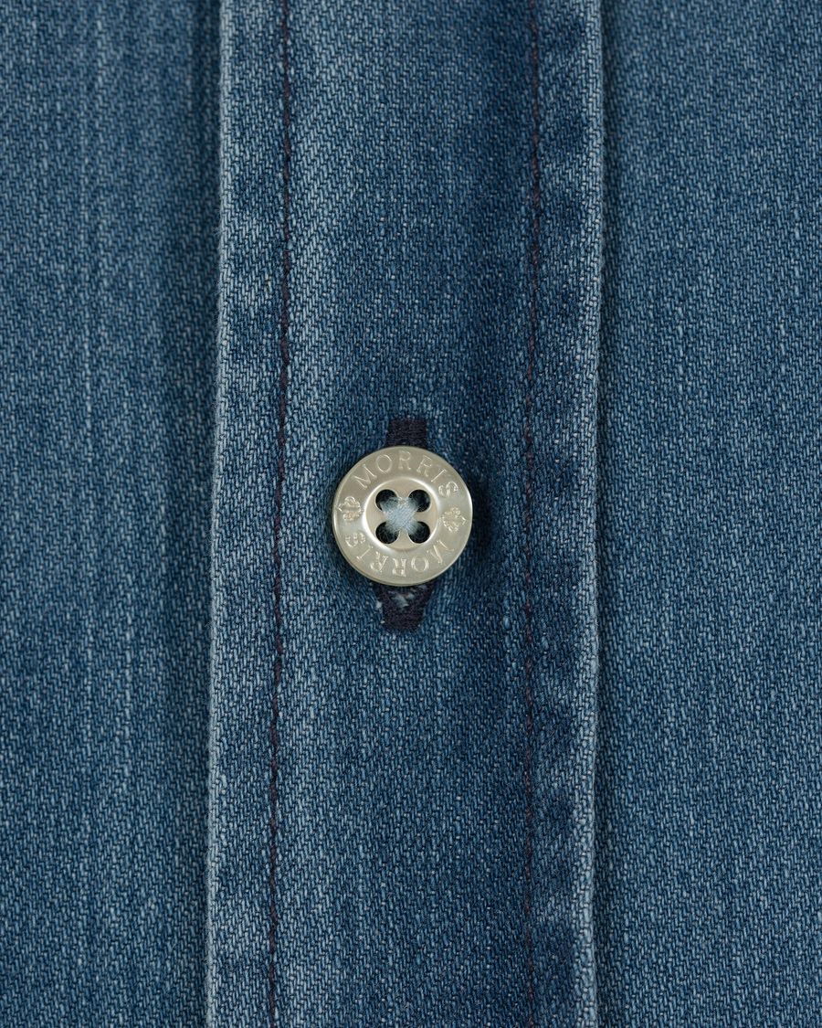 Herr | Skjortor | Morris | Cary Grant Denim Shirt Light Blue