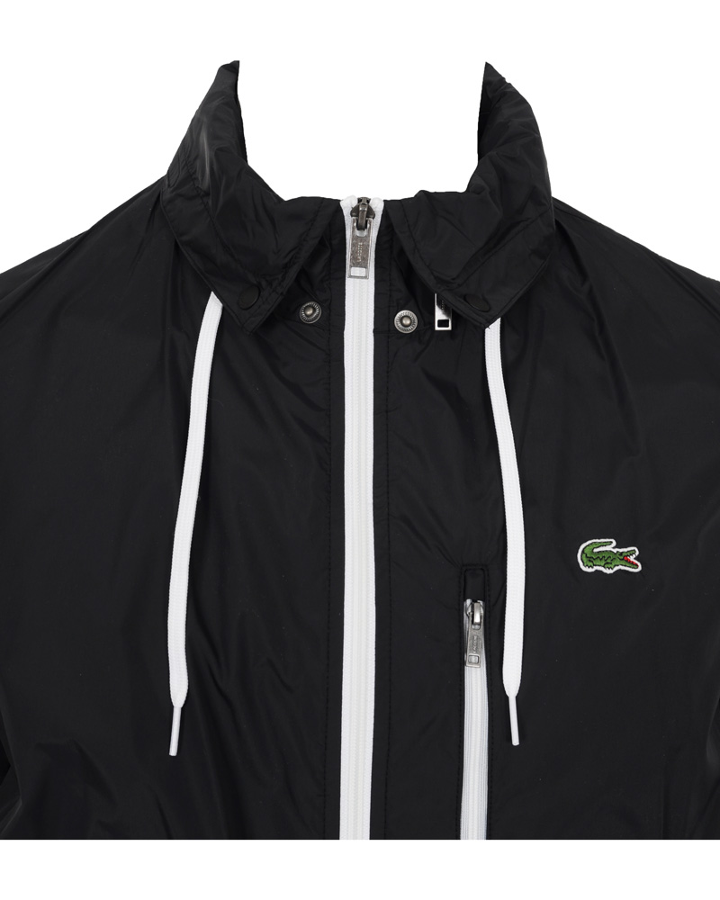 Herr | Jackor | Lacoste | Hood Windbreaker Jacket Black/White
