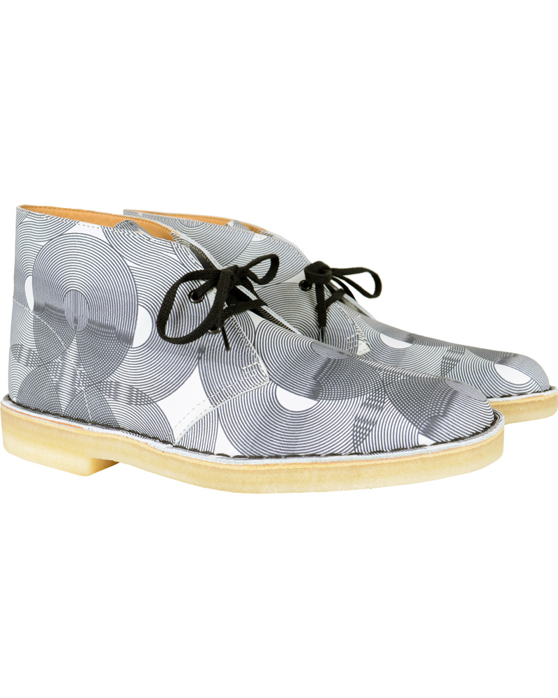 Herr | Clarks Originals Leather Desert Boot White/Black | Clarks Originals | Leather Desert Boot White/Black