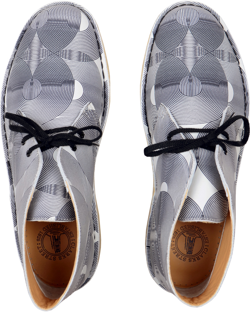 Herr | Clarks Originals Leather Desert Boot White/Black | Clarks Originals | Leather Desert Boot White/Black