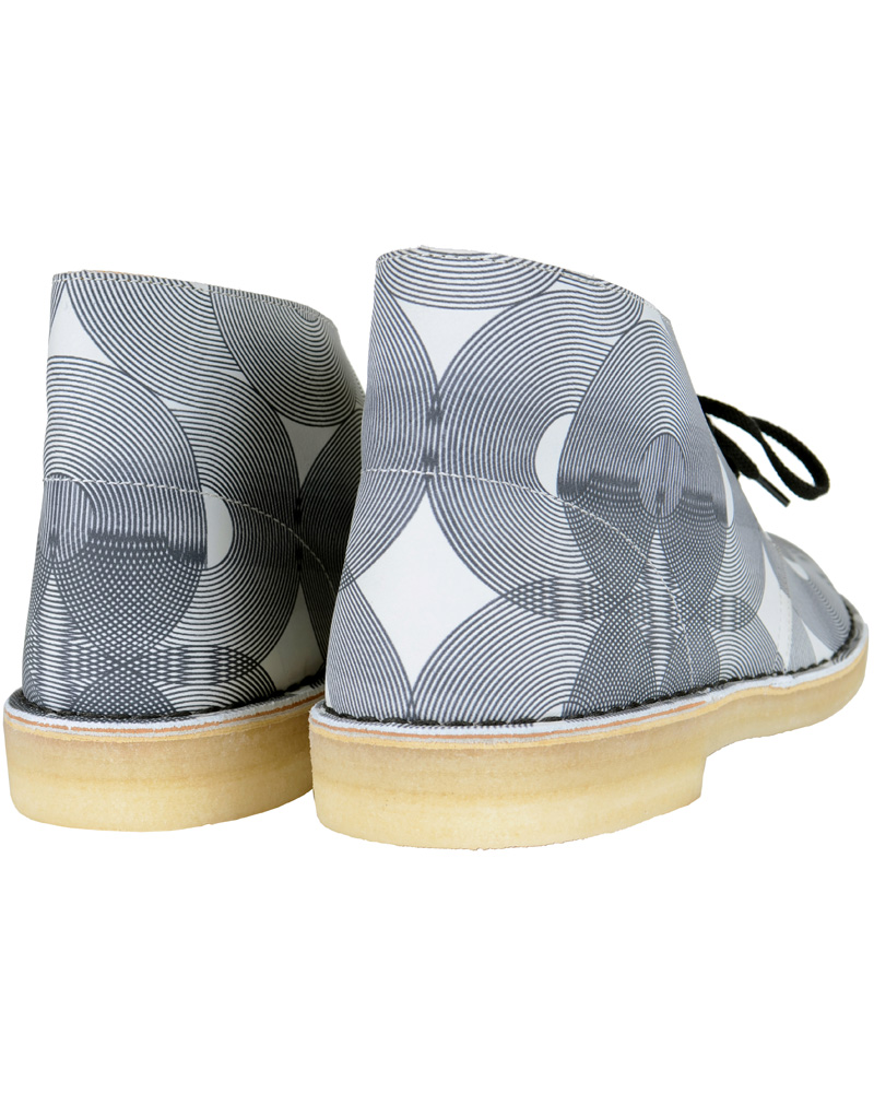 Herr | Clarks Originals Leather Desert Boot White/Black | Clarks Originals | Leather Desert Boot White/Black