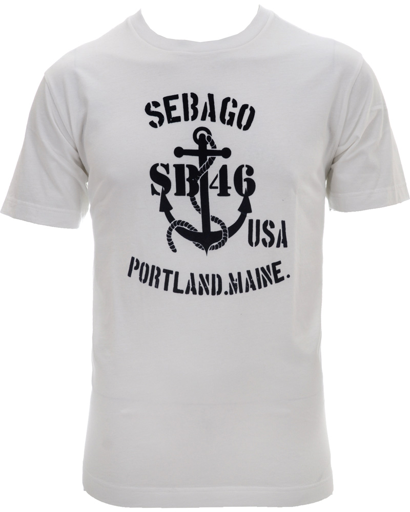 Herr | T-Shirts | Sebago | Anchor Tee Print T-Shirt Sail White