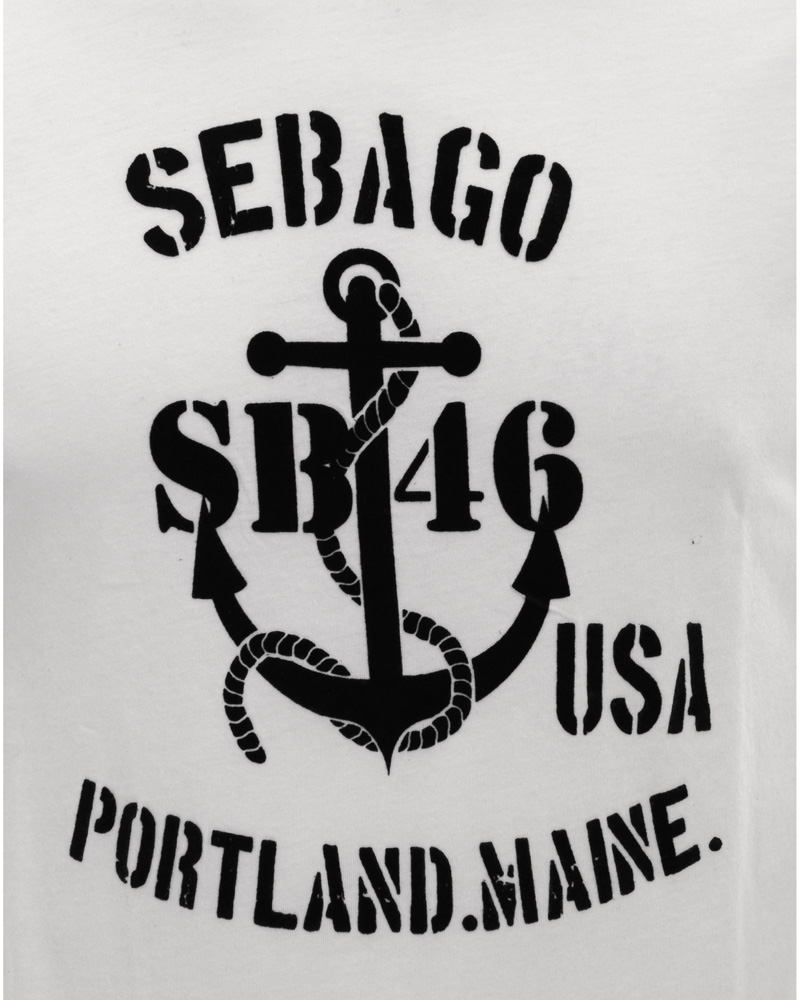 Herr | T-Shirts | Sebago | Anchor Tee Print T-Shirt Sail White