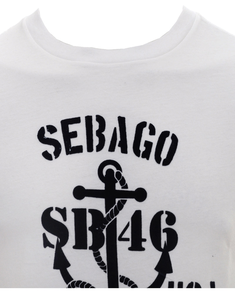 Herr | T-Shirts | Sebago | Anchor Tee Print T-Shirt Sail White