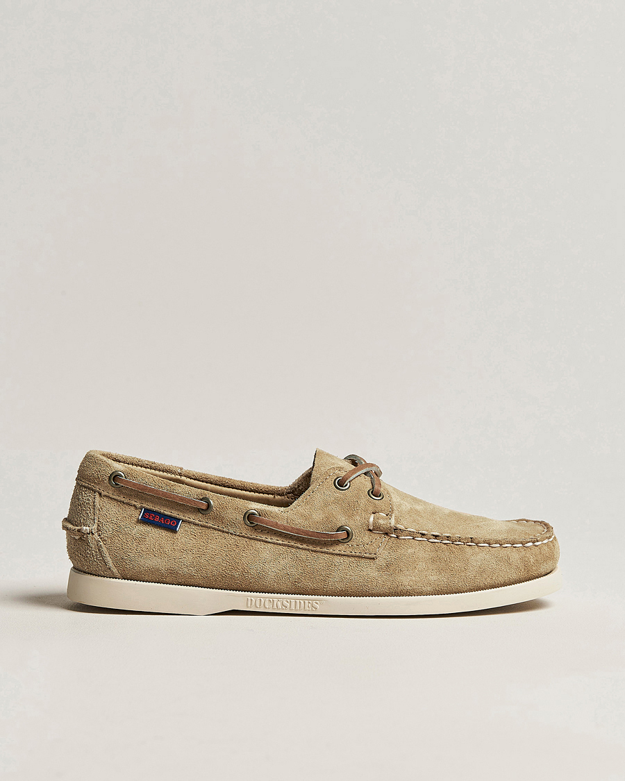 Herr | Seglarskor | Sebago | Docksides Suede Boat Shoe Beige Camel
