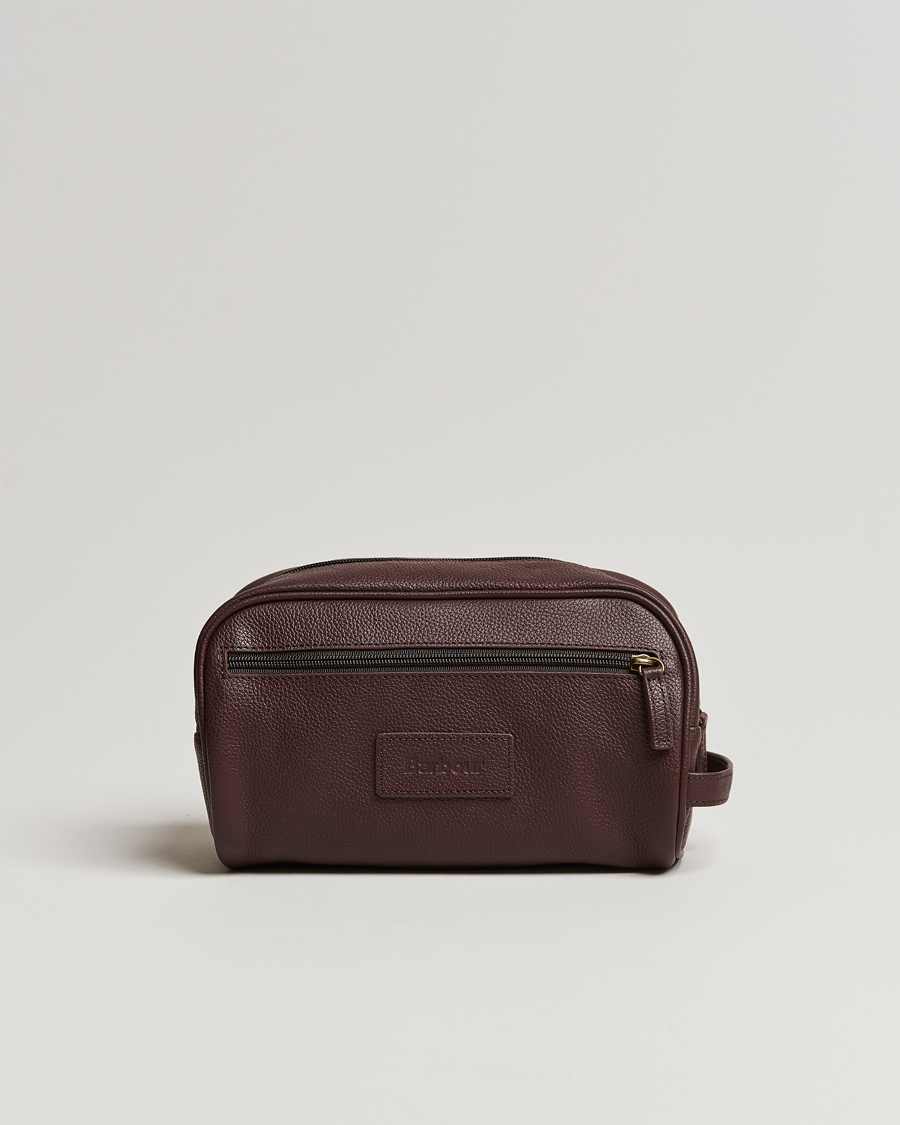 Herr | Barbour Lifestyle Leather Washbag Dark Brown | Barbour Lifestyle | Leather Washbag Dark Brown