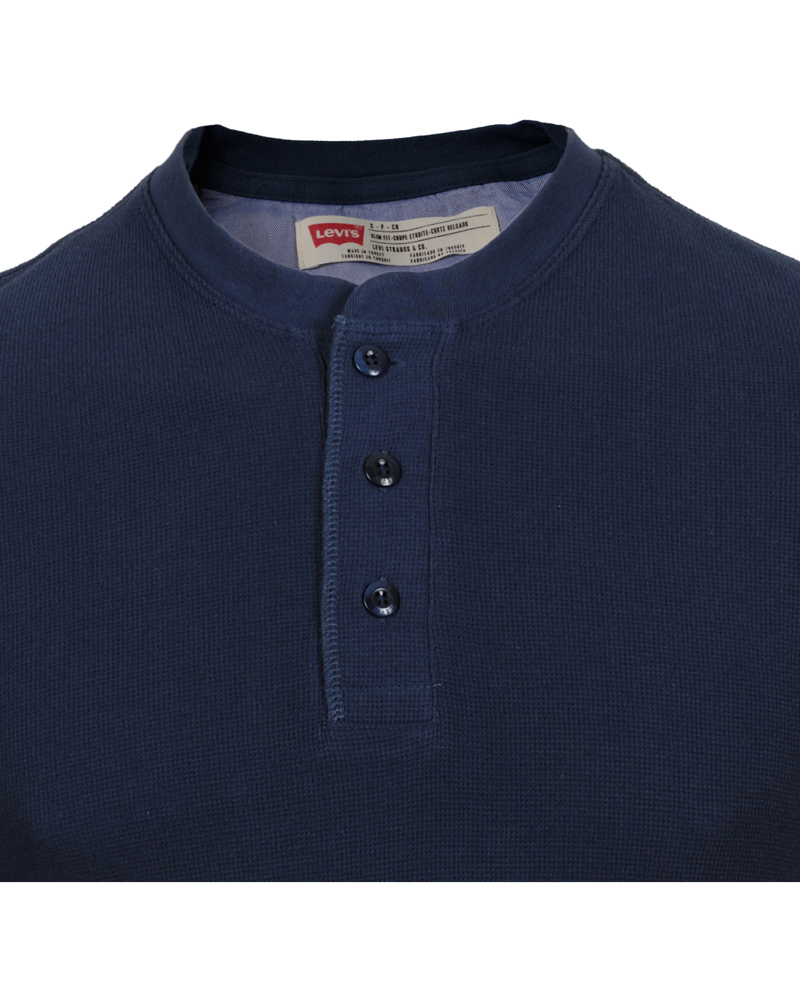 Herr | Tröjor | Levi's | Levis Long Sleeve Slim Waffle Henly Dress Blues