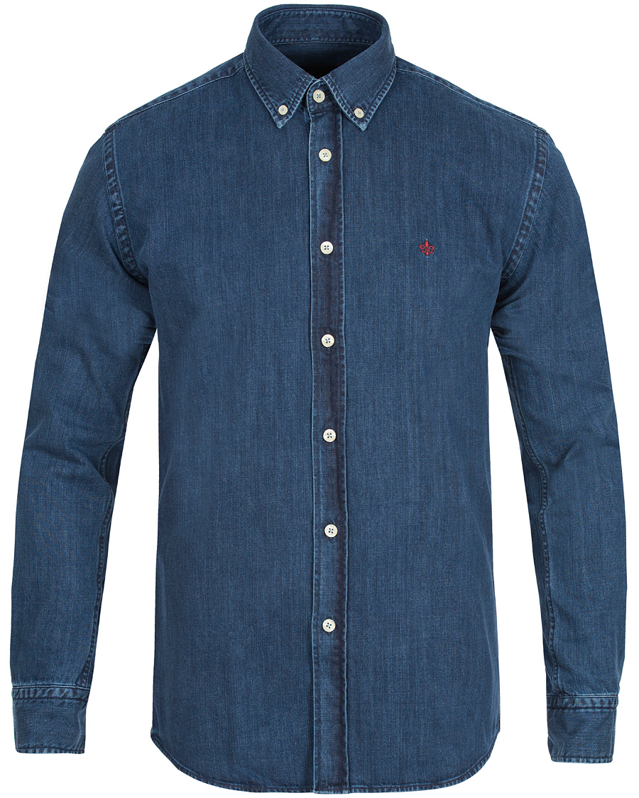 Herr | Skjortor | Morris | Cary Grant Denim Shirt Navy L