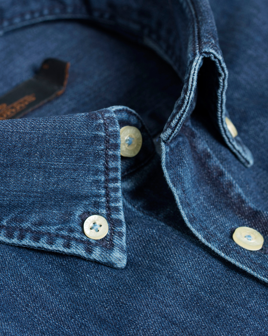 Herr | Skjortor | Morris | Cary Grant Denim Shirt Navy L