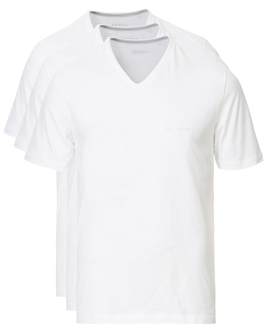 Herr | T-Shirts | BOSS BLACK | BOSS 3-Pack V-Neck T-Shirt White