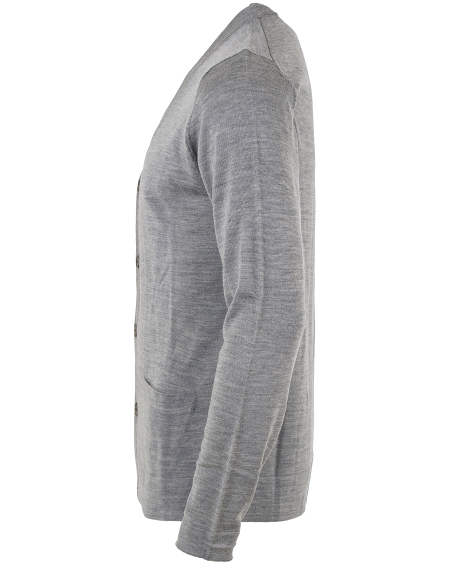 Herr | Tröjor | Filippa K | Fine Merino V-Neck Cardigan Grey Melange
