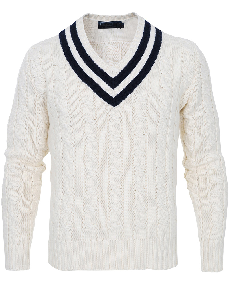 Herr | Tröjor | Polo Ralph Lauren | Wimbledon Tennis V-neck Sweater Milk