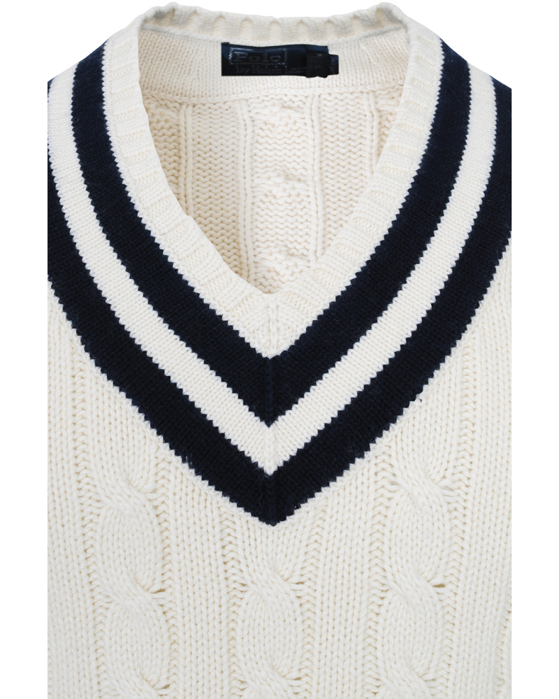 Herr | Tröjor | Polo Ralph Lauren | Wimbledon Tennis V-neck Sweater Milk