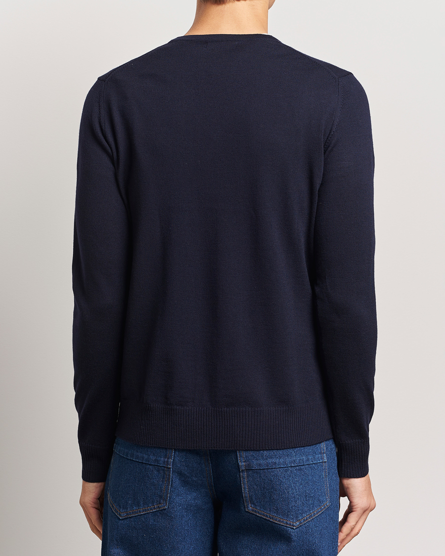 Herr | Tröjor | J.Lindeberg | Lymann True Merino V-Neck Pullover Navy
