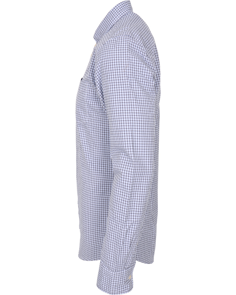 Herr | Skjortor | Boomerang | Trim Fit B.D Twill Check Shirt Cloud Blue