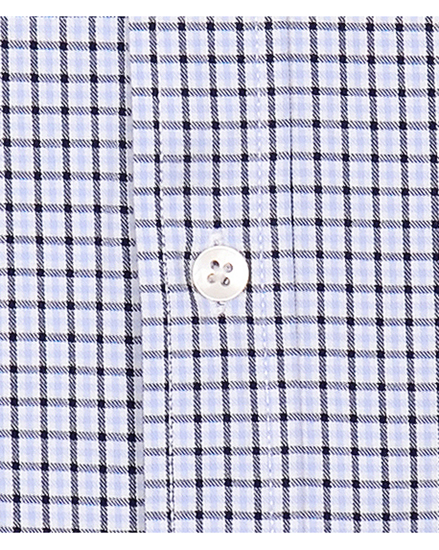 Herr | Skjortor | Boomerang | Trim Fit B.D Twill Check Shirt Cloud Blue