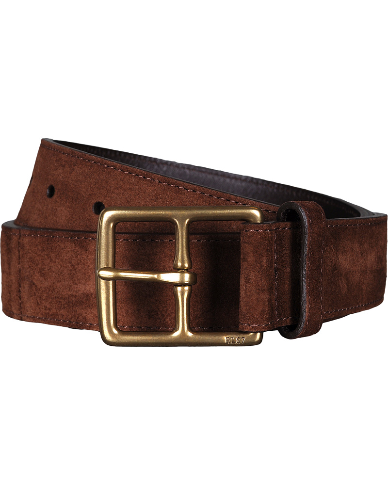 Herr | Polo Ralph Lauren Heritage Suede Belt 3,5 cm Brown | Polo Ralph Lauren | Heritage Suede Belt 3,5 cm Brown