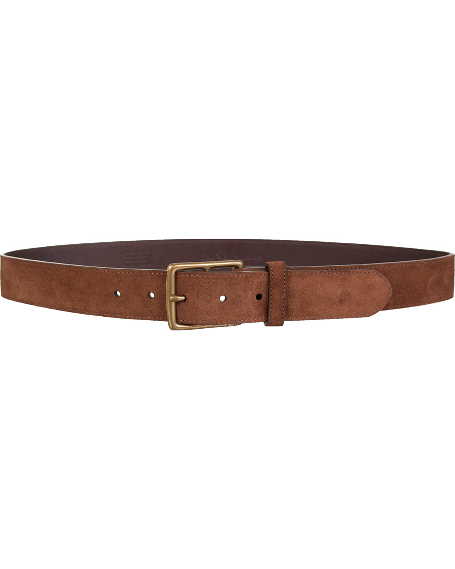 Herr | Polo Ralph Lauren Heritage Suede Belt 3,5 cm Brown | Polo Ralph Lauren | Heritage Suede Belt 3,5 cm Brown