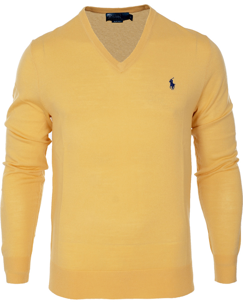 Herr | Tröjor | Polo Ralph Lauren | Merino V-Neck Morgan Yellow