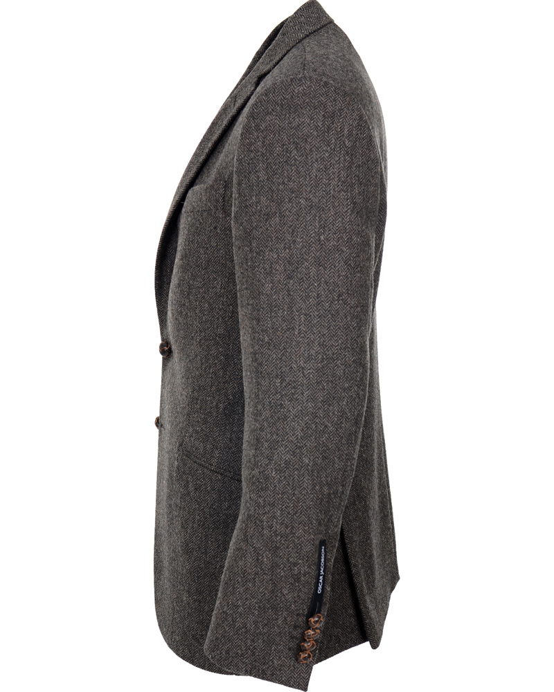 Herr | Kavajer | Oscar Jacobson | Fiore Tweed Jacket Dark Brown