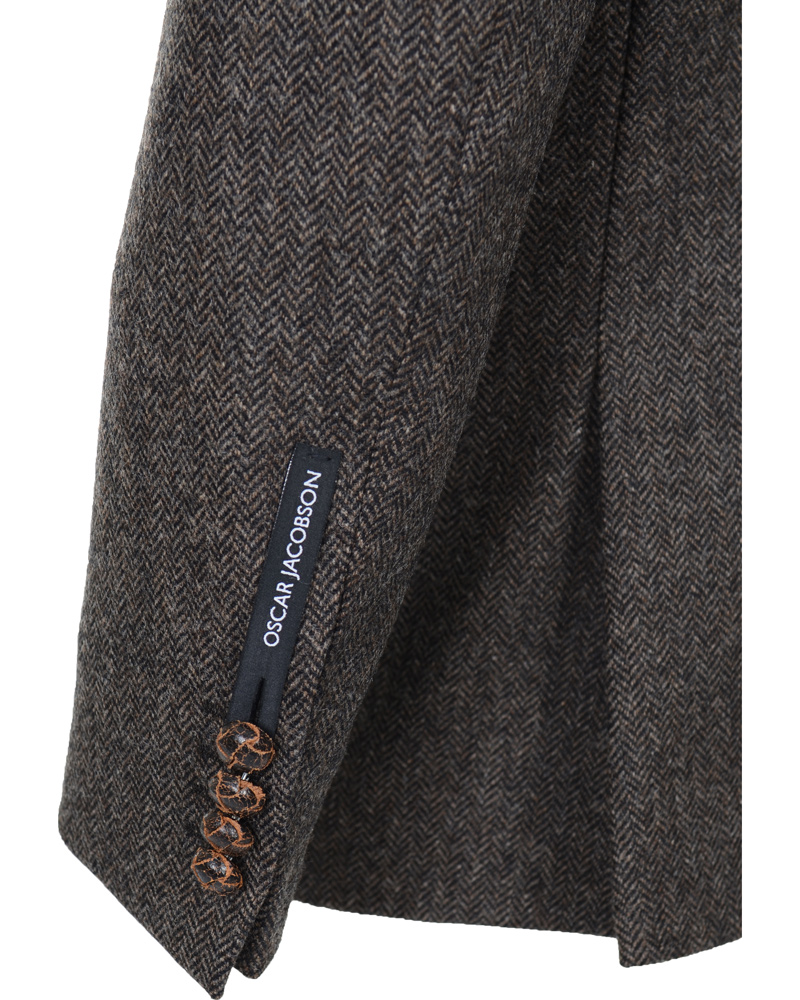 Herr | Kavajer | Oscar Jacobson | Fiore Tweed Jacket Dark Brown