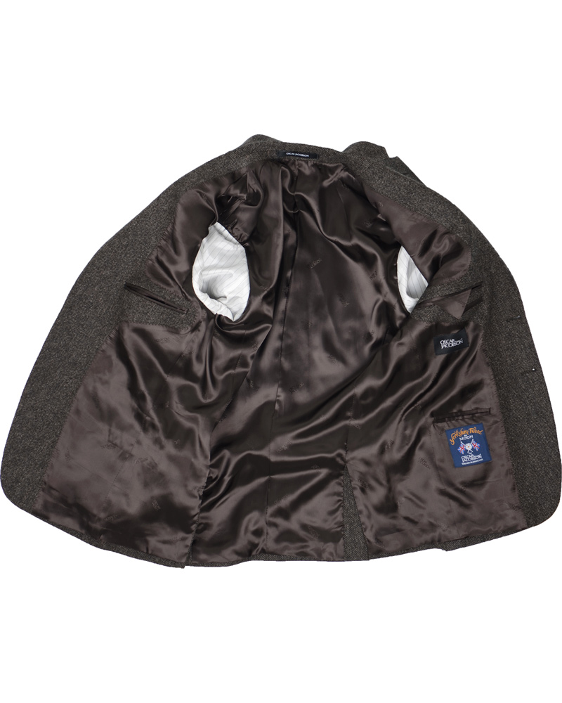 Herr | Kavajer | Oscar Jacobson | Fiore Tweed Jacket Dark Brown