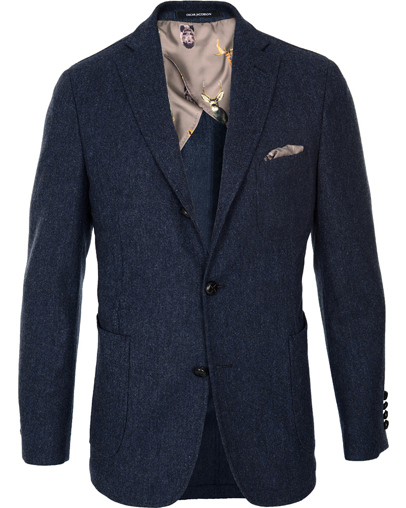Herr | Kavajer | Oscar Jacobson | Frick Tweed Jacket Navy