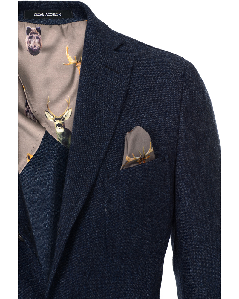 Herr | Kavajer | Oscar Jacobson | Frick Tweed Jacket Navy