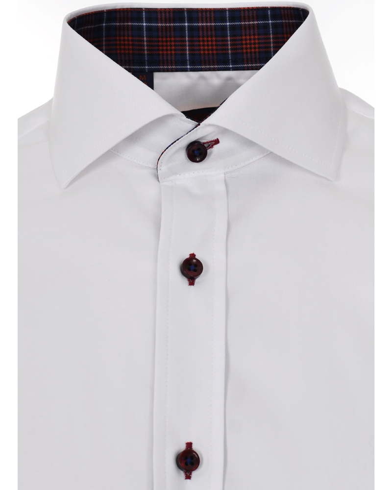 Herr | Skjortor | Oscar of Sweden | Slim Fit Skjorta Contrast Check White