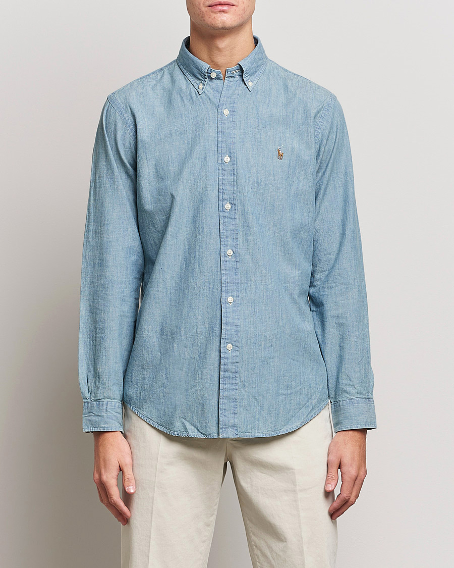 Herr | Jeansskjortor | Polo Ralph Lauren | Custom Fit Shirt Chambray Washed
