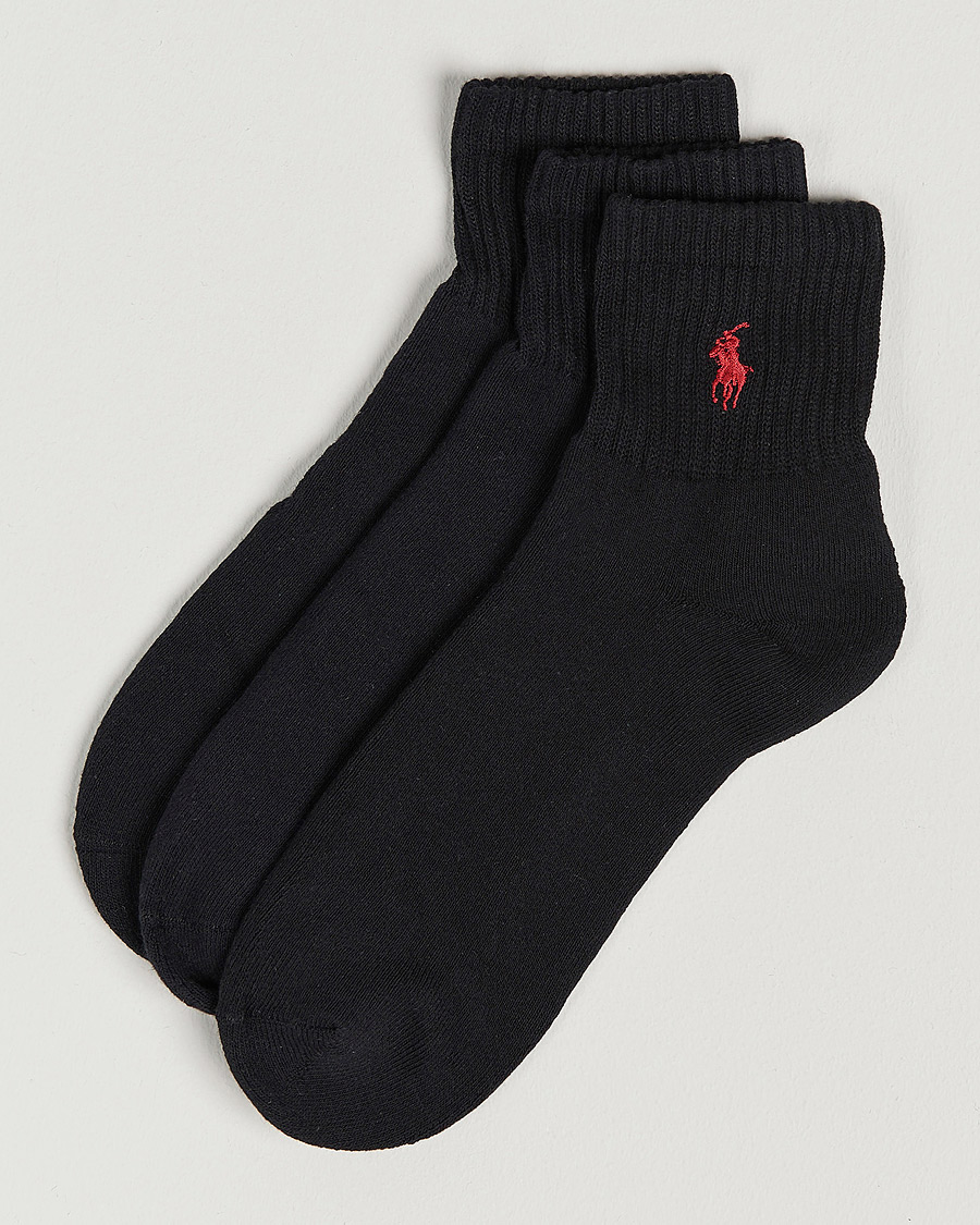 Herr | Underkläder | Polo Ralph Lauren | 3-Pack Sport Quarter Socks Black