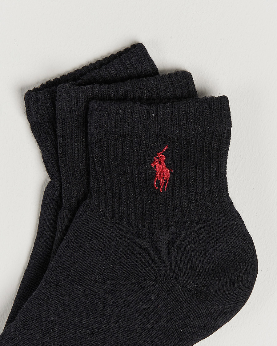 Herr | Ankelstrumpor | Polo Ralph Lauren | 3-Pack Sport Quarter Socks Black