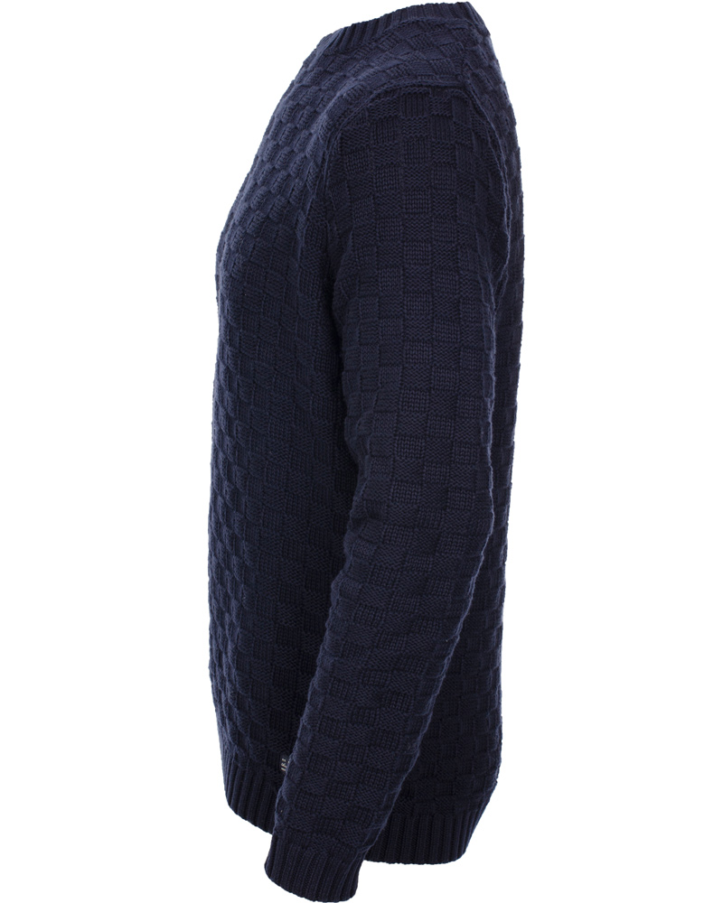 Herr | Tröjor | GANT | Cotton Basket Knit Crew Sweater Blue Iris