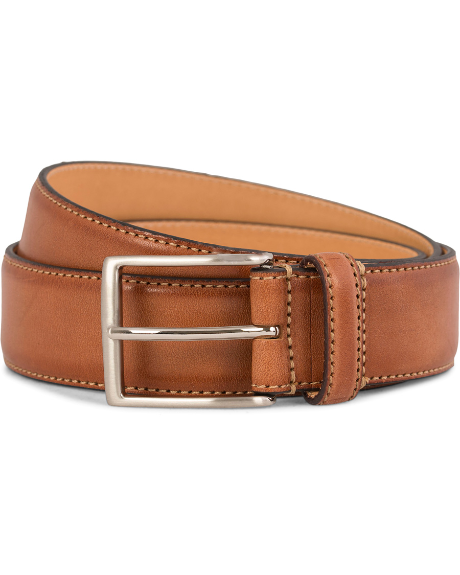 Herr | Oscar Jacobson Leather Belt 3,5 cm Brown | Oscar Jacobson | Leather Belt 3,5 cm Brown