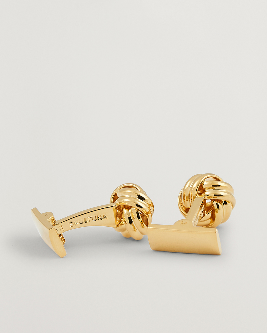 Herr | Manschettknappar | Skultuna | Cuff Links Black Tie Collection Knot Gold