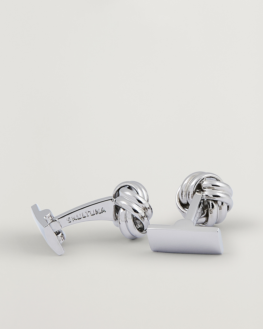 Herre | Manchetknapper | Skultuna | Cuff Links Black Tie Collection Knot Silver