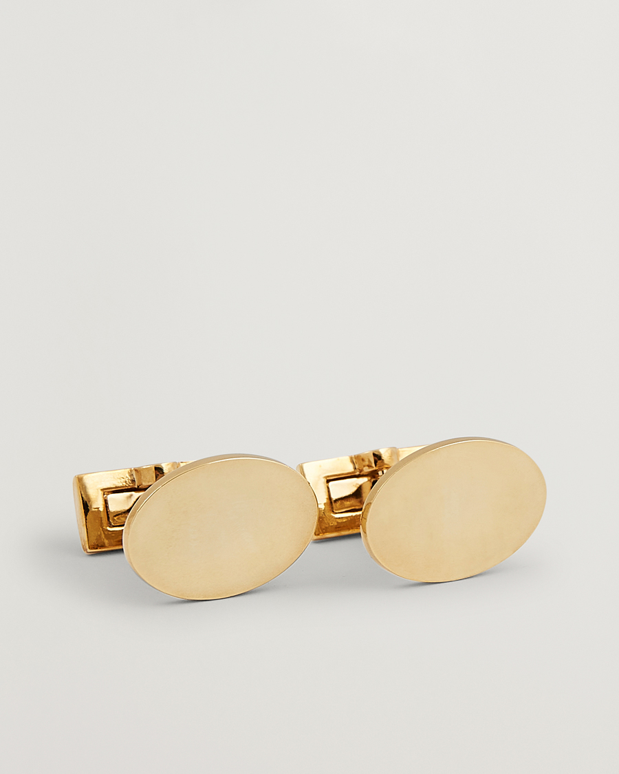 Herr | Manschettknappar | Skultuna | Cuff Links Black Tie Collection Oval Gold
