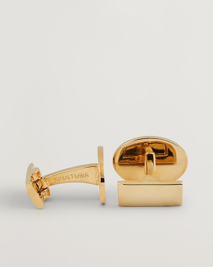 Herr | Accessoarer | Skultuna | Cuff Links Black Tie Collection Oval Gold