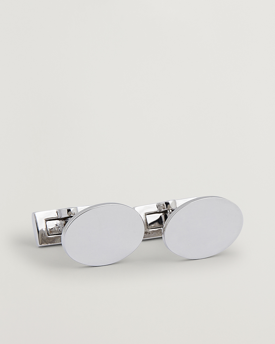 Herr | Manschettknappar | Skultuna | Cuff Links Black Tie Collection Oval Silver