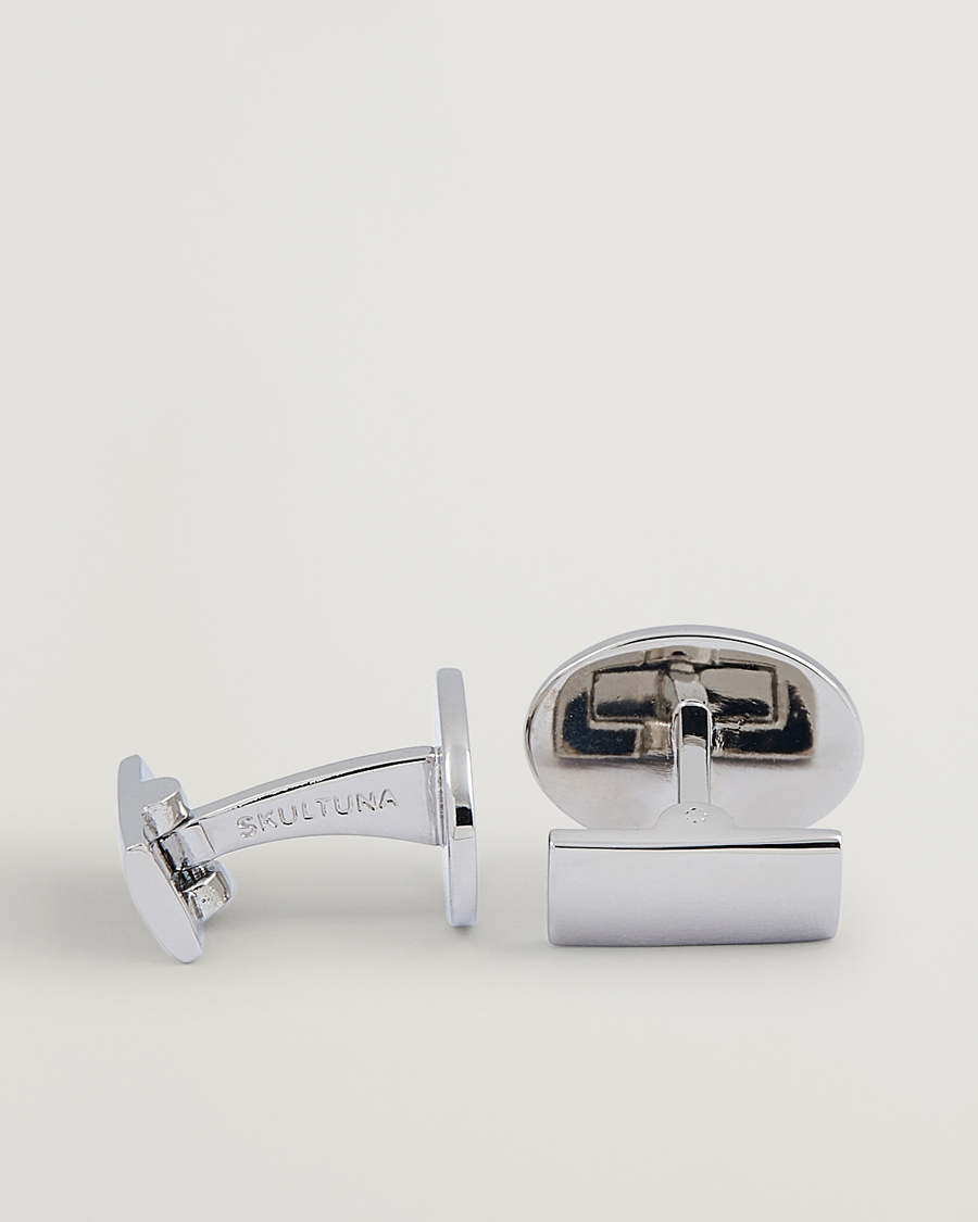 Herr | Accessoarer | Skultuna | Cuff Links Black Tie Collection Oval Silver