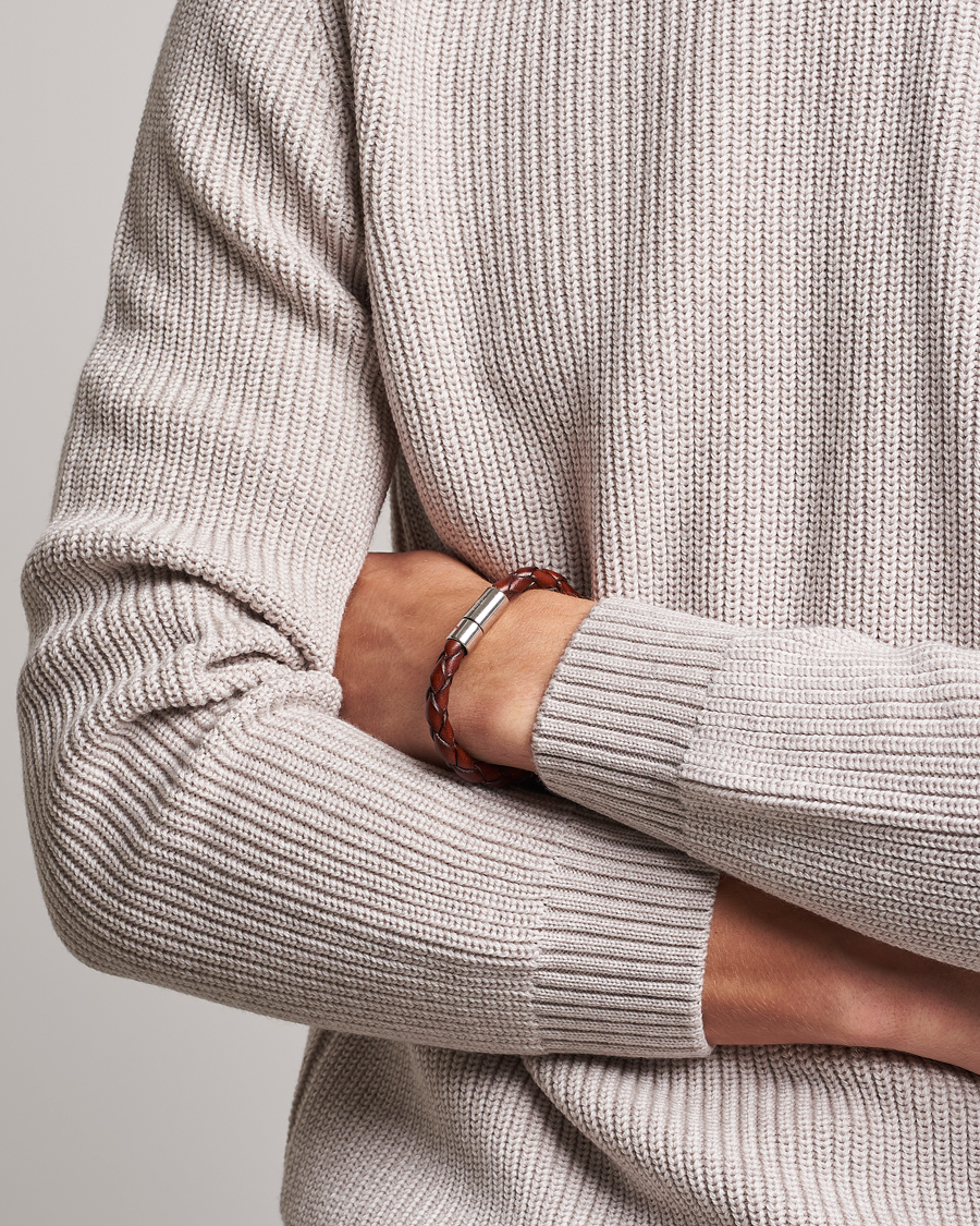 Herr | Skultuna Leather Bracelet Plaited 7 by Lino Ieluzzi Brown | Skultuna | Leather Bracelet Plaited 7 by Lino Ieluzzi Brown